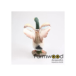 Avis Farmwood Animals Canard colvert en résine Ailes ouvertes.