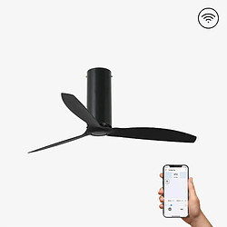 Faro Barcelona Ventilateur de plafond noir mat avec moteur à courant continu intelligent