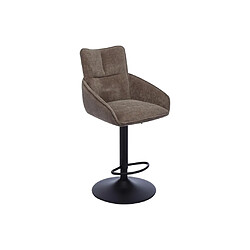 Acheter Vente-Unique Lot de 2 tabourets de bar en tissu et métal noir - Hauteur réglable - Taupe - LIKOLIA