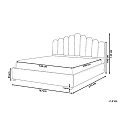 Avis Beliani Lit avec coffre en velours taupe 180 x 200 cm VINCENNES