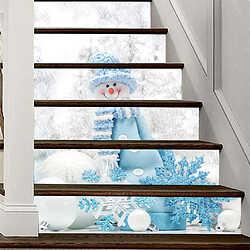 Acheter Noël 3D Simulation escalier autocollant étanche mur autocollant bricolage décor à la maison - E