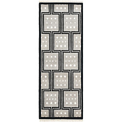 Vidal Tapis de couloir en laine 211x79 noir Darya