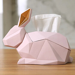 Avis Universal Lapin géométrique nordique Boîte à mouchoirs créative Tiroir Plateau Décoration de salon moderne minimaliste Boîte de rangement de bureau Décoration de la maison | Boîtes à mouchoirs(Rose)