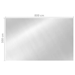 Acheter vidaXL Couverture de piscine rectangulaire 800x500 cm PE Argenté