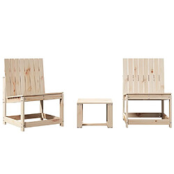 Maison Chic Ensemble de salle à manger de jardin 3 pcs,Table et chaises d'extérieur bois massif de pin -GKD811843