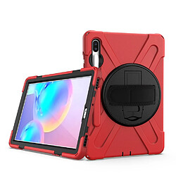 Acheter Coque en TPU combo en forme de x avec béquille et dragonne rouge pour Samsung Galaxy Tab S6 SM-T860 (Wi-Fi)/T865 (LTE)