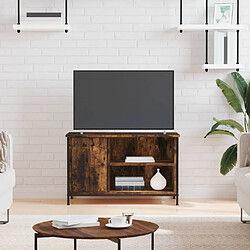 Maison Chic Meuble TV scandinave - Banc TV pour salon Chêne fumé 80x40x50 cm Bois d'ingénierie -MN62909