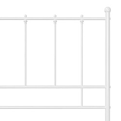 Maison Chic Lit adulte - Lit simple Cadre de lit,Structure du lit Contemporain Blanc Métal 140x200 cm -MN81433 pas cher