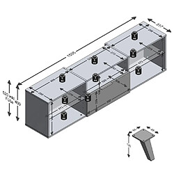 FMD Meuble TV 153,5x31,7x52 cm noir pas cher