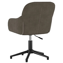 Acheter Helloshop26 Chaise fauteuil siège pivotante de bureau informatique étude foncé velours gris 02_0024130