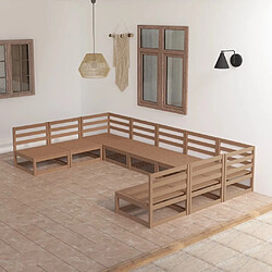 Maison Chic Salon de jardin 9 pcs - Table et chaises d'extérieur - Mobilier/Meubles de jardin Moderne bois de pin massif -MN63577