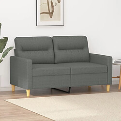 Maison Chic Canapé à 2 places,Sofa de Salon,Canapé droit Gris foncé 120 cm Tissu -GKD830061