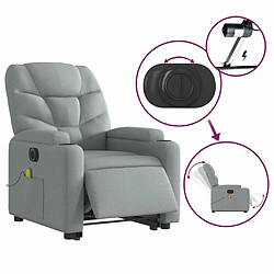 Maison Chic Fauteuil Relax pour salon, Fauteuil inclinable de massage électrique Gris clair Tissu -GKD38662 pas cher