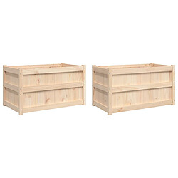 vidaXL Jardinières 2 pcs bois de pin massif