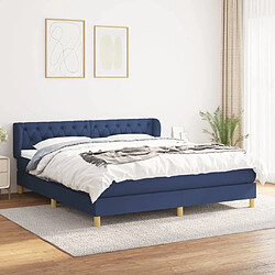 Maison Chic Lit Adulte - Lit simple Lit à sommier tapissier avec matelas moelleux - Meuble de Chambre - Bleu 160x200 cm Tissu -MN36743