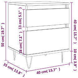 vidaXL Table de chevet chêne sonoma 40x35x50 cm bois d’ingénierie pas cher