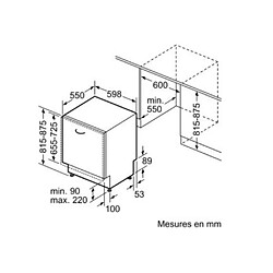 Lave-vaisselle 60cm 12 couverts 48db tout intégrable - SN61IX09TE - SIEMENS pas cher