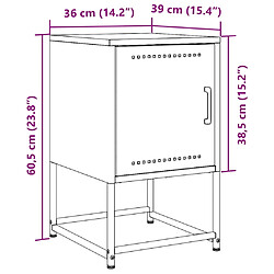 vidaXL Table de chevet rose 36x39x60,5 cm acier pas cher