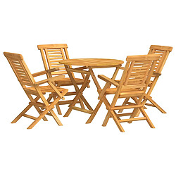 vidaXL Ensemble à manger de jardin 5 pcs Bois de teck massif