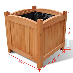 vidaXL Ensemble de 2 lits surélevés Bois 30x30x30 cm pas cher