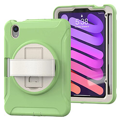 Coque en TPU hybride avec béquille rotative à 360° et dragonne vert matcha pour votre Apple iPad mini (2021)