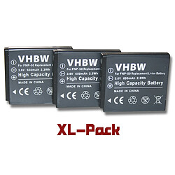 vhbw set de 3 batteries pour appareil photo KODAK Easyshare M1033, M1093 IS, V1073, V1233, V1253, V1273 comme Fuji NP-50, Kodak Klic-7004