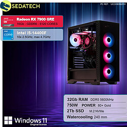 Sedatech PC Gamer • Intel i5-14400F • RX 7900 GRE • 32Go DDR5 • 2To SSD M.2 • Windows 11