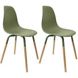 The Home Deco Factory Chaise scandinave pieds métal et bois de hêtre Phenix (Lot de 2) vert. Chaise scandinave pieds métal et bois de hêtre Phenix (Lot de 2) vert