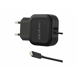 Avis Qoltec 50190 chargeur de téléphones portables Intérieur Noir (Qoltec AC adapter | 17W | 5V | 3.4A | USB+ USB typ C)