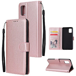 Etui en PU avec lanière or rose pour votre Samsung Galaxy A71