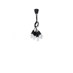 Luminaire Center Suspension DIEGO PVC noir 5 ampoules