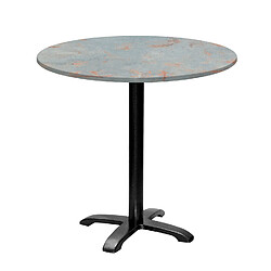 Restootab Table ronde Ø80cm - modèle Bazila gris rouille 