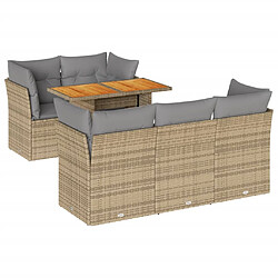 vidaXL Salon de jardin avec coussins 6 pcs beige résine tressée