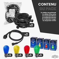 Acheter SkyLantern Guirlande Guinguette 20M Filament Multicolore LED 20 Bulbes