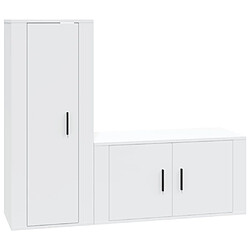 vidaXL Ensemble de meubles TV 2 pcs Blanc Bois d'ingénierie