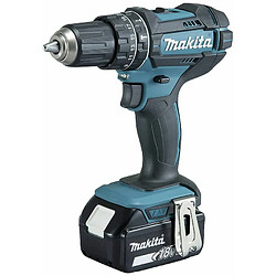 Makita 2 vitesses-Perceuse-visseuse à percussion sans fil + 2 batteries, + mallette, + accessoires, + chargeur