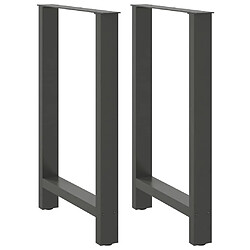 vidaXL Pieds de table basse anthracite 2 pcs 60x(90-91) cm acier