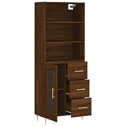 Avis vidaXL Buffet haut Chêne marron 69,5x34x180 cm Bois d'ingénierie