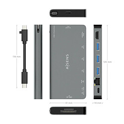 Avis Hub USB Aisens ASUC-8P015-GR Gris (1 Unité)