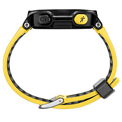 Bracelet en silicone trous ronds bicolores jaune/noir pour votre Garmin Forerunner 220/230/235/620/630