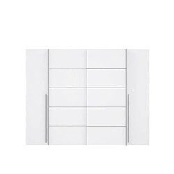 Armoire 2 portes battantes + 2 portes coulissantes - Blanc mat - L 270,3 x P 61,2 x H 210 cm - NARAGO