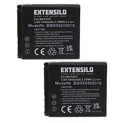 Vhbw EXTENSILO 2x Batteries remplacement pour Pentax D-Li106 pour caméra de sport, appareil photo, reflex numérique (1050mAh, 3,6V, Li-ion)