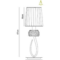 Luminaire Center Lampe de Table Loewe 1 Ampoule E27 Small, chrome poli avec Abat jour blanc