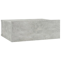 Maison Chic Table de chevet,Table de nuit,Table d'appoint pour salon flottante Gris béton 40x30x15 cm Aggloméré -MN51222