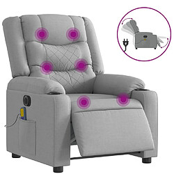 Maison Chic Fauteuil Relax pour salon, Fauteuil de massage inclinable électrique gris clair tissu -GKD35495