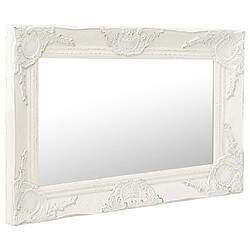 vidaXL Miroir mural style baroque 60x40 cm Blanc