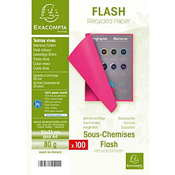 Exacompta Paquet de 100 sous-chemises FLASH 80 100% recyclé - 22x31cm - Fuchsia - Lot de 10 pas cher