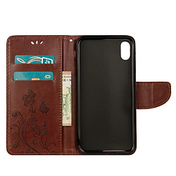 Acheter Wewoo Housse Étui à rabat horizontal avec motif papillon en relief fente pour cartes, porte-monnaie & lanière iPhone XR marron