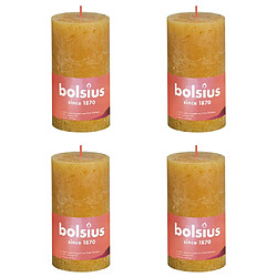 Bolsius Bougies pilier rustiques 4 pcs 130x68 mm Jaune nid d'abeilles