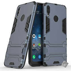 Htdmobiles Coque rigide anti choc pour Huawei Y7 (2019) + verre trempe - BLEU FONCE